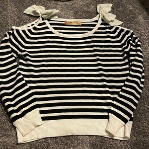 Open shoulder sweater